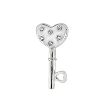 Load image into Gallery viewer, Sterling Silver Cubic Zirconia Key Pendant And Width 9.5 mm
