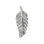 Sterling Silver Feather Shaped Pendant With Pave CZ