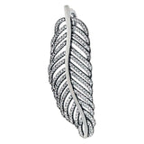 Sterling Silver Feather Shaped Pendant With Pave CZ