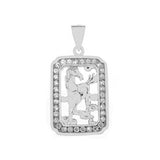 Sterling Silver Horse CZ Pendant