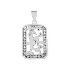 Sterling Silver Horse CZ Pendant