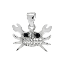 Load image into Gallery viewer, Sterling Silver Pave Cubic Zirconia Crab Pendant