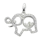 Sterling Silver Elephant Pave CZ Pendant