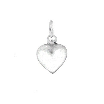 Sterling Silver Small Plain Heart Charm Pendant