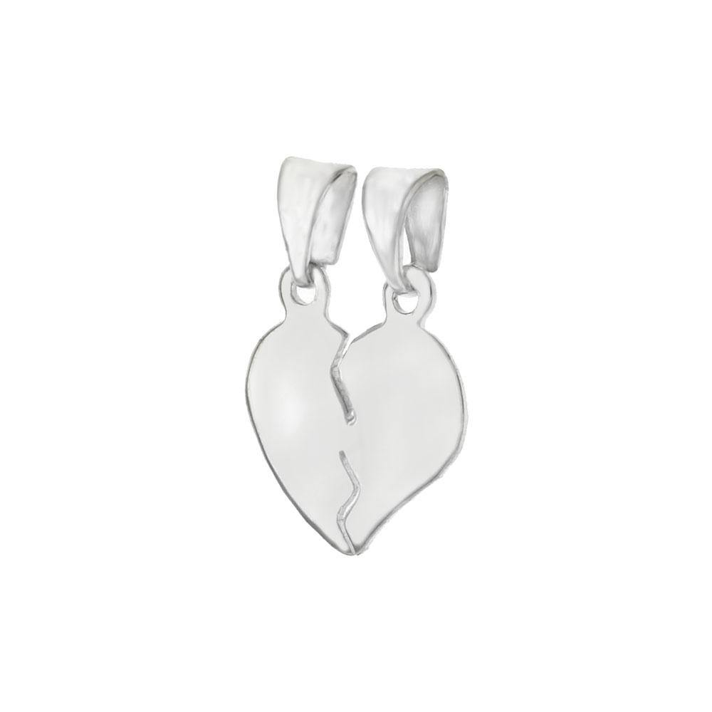 Sterling Silver High Polished Breakable Heart Pendant - silverdepot