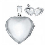 Sterling Silver Plain Heart Locket Pendant with Pendant Dimension of 25MMx34.93MM