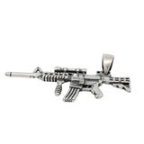 Sterling Silver Oxidized Rifle Pendant Width-39.4mm, Height-6/8inch