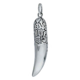 Sterling Silver Tibet Blessings Amulet Oxidized Pendant