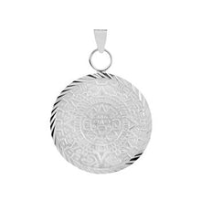 Load image into Gallery viewer, Sterling Silver D/C Aztec Calendar Pendant