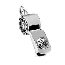 Load image into Gallery viewer, Sterling Silver Yin Yang Symbol Engraved Whistle Pendant