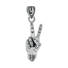 Load image into Gallery viewer, Sterling Silver The V Sign Hand Gesture Pendant