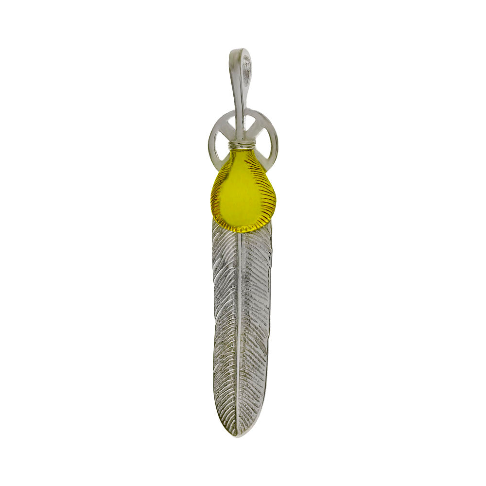 Sterling Silver Two Tone Feather Pendant