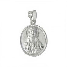 Load image into Gallery viewer, Sterling Silver Guadalupe And Jesus Diamond Cut Medal Pendant Double SidedAnd Length 1 inchesAnd Diameter 18mm