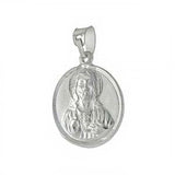 Sterling Silver Guadalupe And Jesus Diamond Cut Medal Pendant Double SidedAnd Length 1 inchesAnd Diameter 18mm