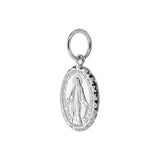 Sterling Silver Diamond Cut Virgin Mary Miraculous Medal Pendant