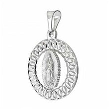 Load image into Gallery viewer, Italian Sterling Silver Lady of Guadalupe Medal PendantAnd Weight 7.3gramAnd Length 1 1/2 inchesAnd Diameter 25mm