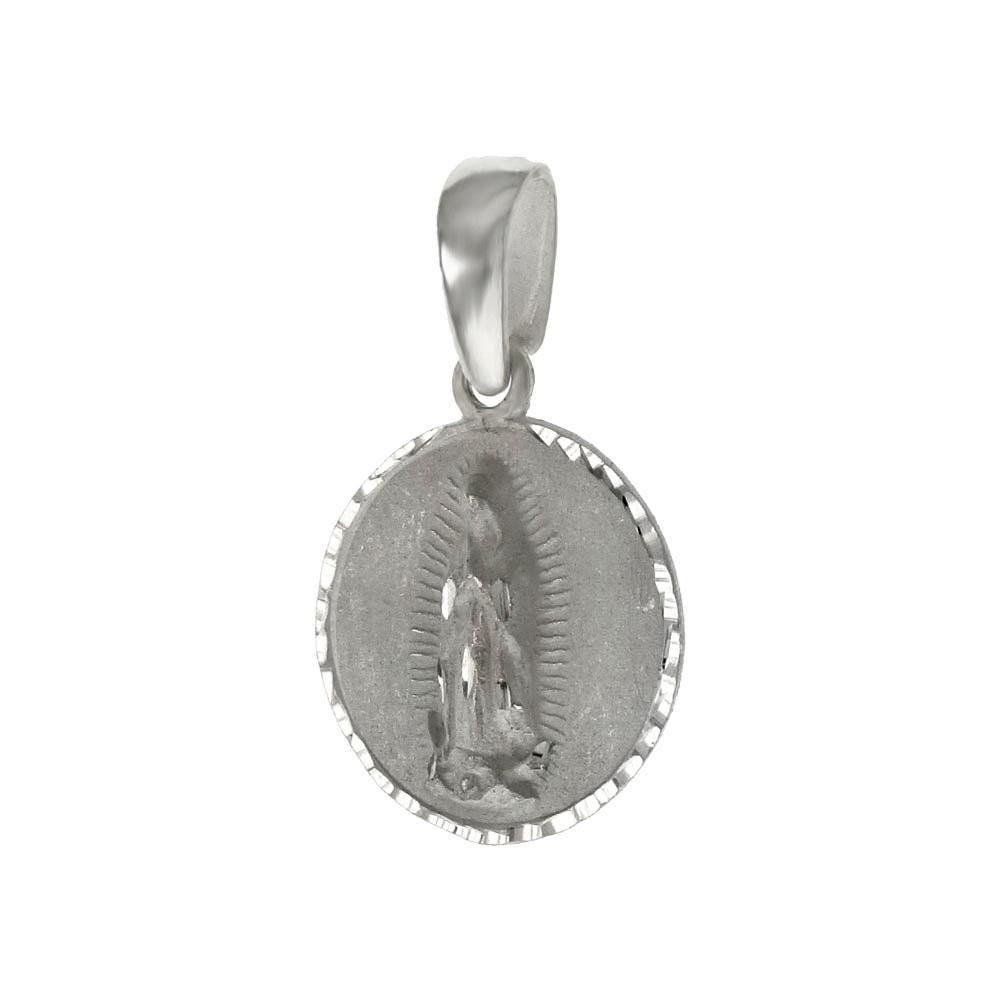 Sterling Silver Lady of Guadalupe D/C Medal Pendant - silverdepot