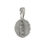Sterling Silver Lady of Guadalupe D/C Medal Pendant