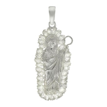 Load image into Gallery viewer, Sterling Silver Saint Jude Thaddeus With CZ Pendant - silverdepot