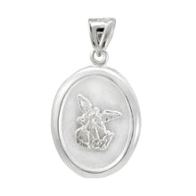 Load image into Gallery viewer, Sterling Silver Saint Michael Oval Medal Pendant Width-20.7mm, Height-1.5inch