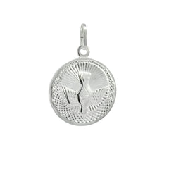 Sterling Silver Holy Spirit Medal Pendant Height-1inch, Diameter-15mm