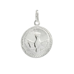 Sterling Silver Holy Spirit Medal Pendant Height-1inch, Diameter-17.5inch