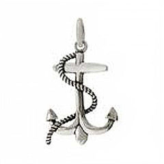 Sterling Silver Mariner Anchor Oxidized Pendant