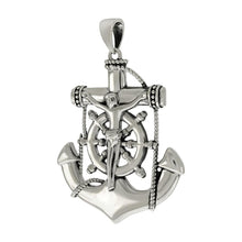 Load image into Gallery viewer, Sterling Silver Crucifix Anchor Polished Pendant