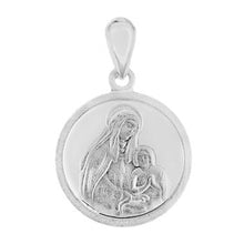 Load image into Gallery viewer, Sterling Silver Virgin Mary and Child D/C Medal Pendant