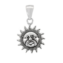 Load image into Gallery viewer, Sterling Silver Oxidized Double Sided Sun Pendant Weight-6.6gram, Height-1 2/8inch, Diameter-9.5inch