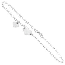 Load image into Gallery viewer, Sterling Silver Rolo D/C with Engaveable and Puff Heart Anklet