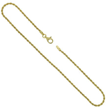 Load image into Gallery viewer, Sterling Silver 1.5mm Rope D/C Gold Plated Anklet - silverdepot