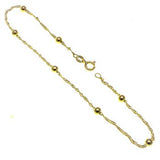 Sterling Silver Gold Plated Singapore Bead Gold Plated Anklet