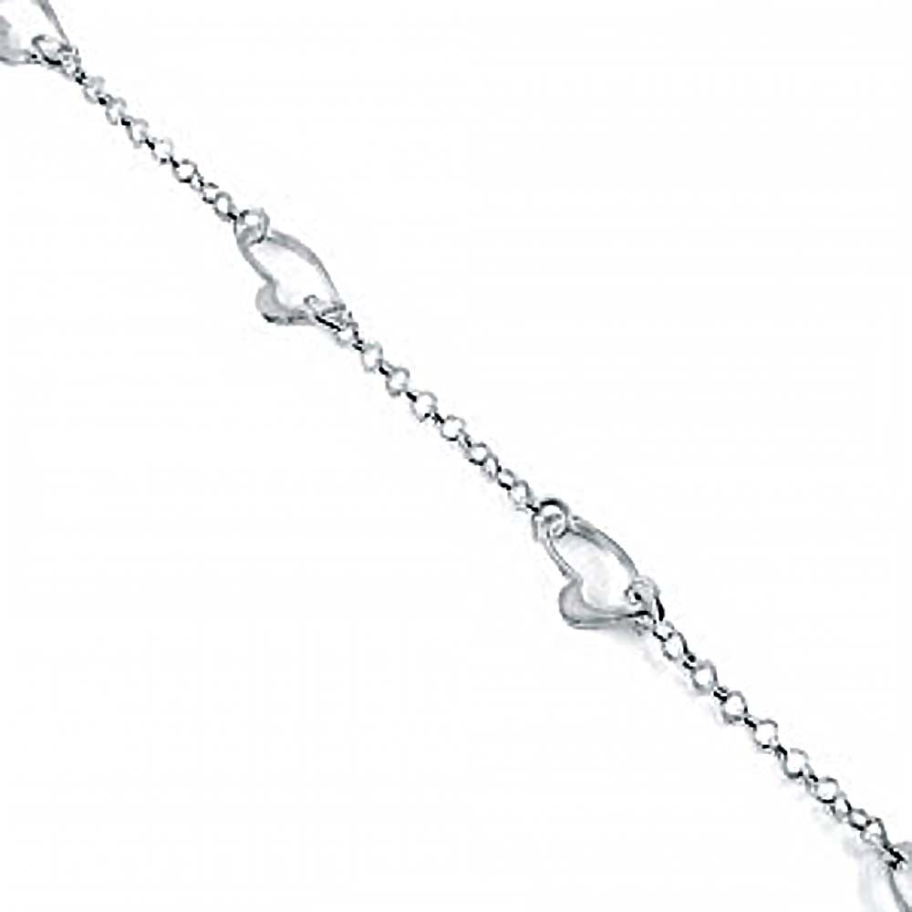 Italian Sterling Silver Floating Heart Anklet with Lobster Clasp ClosureAnd Anklet Dimension of 3MMx228.6MM