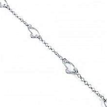 Load image into Gallery viewer, Italian Sterling Silver Floating Heart Anklet with Lobster Clasp ClosureAnd Anklet Dimension of 3MMx228.6MM