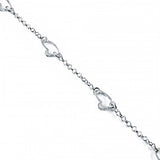 Italian Sterling Silver Floating Heart Anklet with Lobster Clasp ClosureAnd Anklet Dimension of 3MMx228.6MM