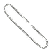 Load image into Gallery viewer, Italian Sterling Silver Flat Diamond Cut Valentin Anklet and Width 3.4mm