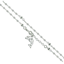 Load image into Gallery viewer, Italian Sterling Silver With Filigrie Dolphin AnkletAnd Weight 2.5 gramAnd Width 2mm