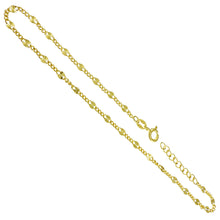 Load image into Gallery viewer, Sterling Silver Gold Plated Fancy Curb Anklet Length-9+1inch, Width-3mm