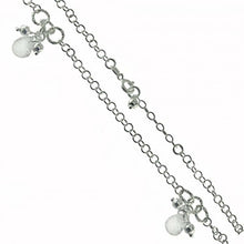 Load image into Gallery viewer, Italian Sterling Silver Rolo Chain Anklet with Charms and Springring Clasp ClosureAnd Anklet Width of 3MM and Adjustable Length of 254MM to 278.4MM