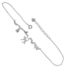 Load image into Gallery viewer, Sterling Silver Wild Animals Rhodium Anklet