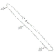 Load image into Gallery viewer, Sterling Silver Flat Oval Cable Chain With Dangle Elephant Anklet