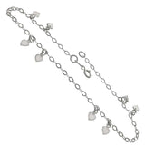 Italian Sterling Silver Fancy Flat Rolo With Dangling Heart AnkletAnd Anklet Length of 10  and Spring Ring Clasp