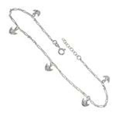 Italian Sterling Silver Angel Charms Dangle AnkletAnd Length 10 inch