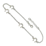 Italian Sterling Silver Horseshoes AnkletAnd Length 10 inch