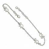 Italian Sterling Silver Turtles AnkletAnd Length 10 inch