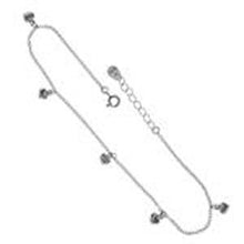 Load image into Gallery viewer, Sterling Silver Heart Charms Rhodium AnkletAnd Length 9 inches