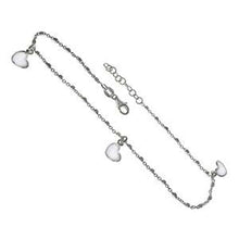 Load image into Gallery viewer, Italian Sterling Silver Fancy Chain With Polish Heart AnkletAnd Length 10 inch