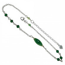 Load image into Gallery viewer, Sterling Silver Jade Bead AnkletAnd Length 11 inch