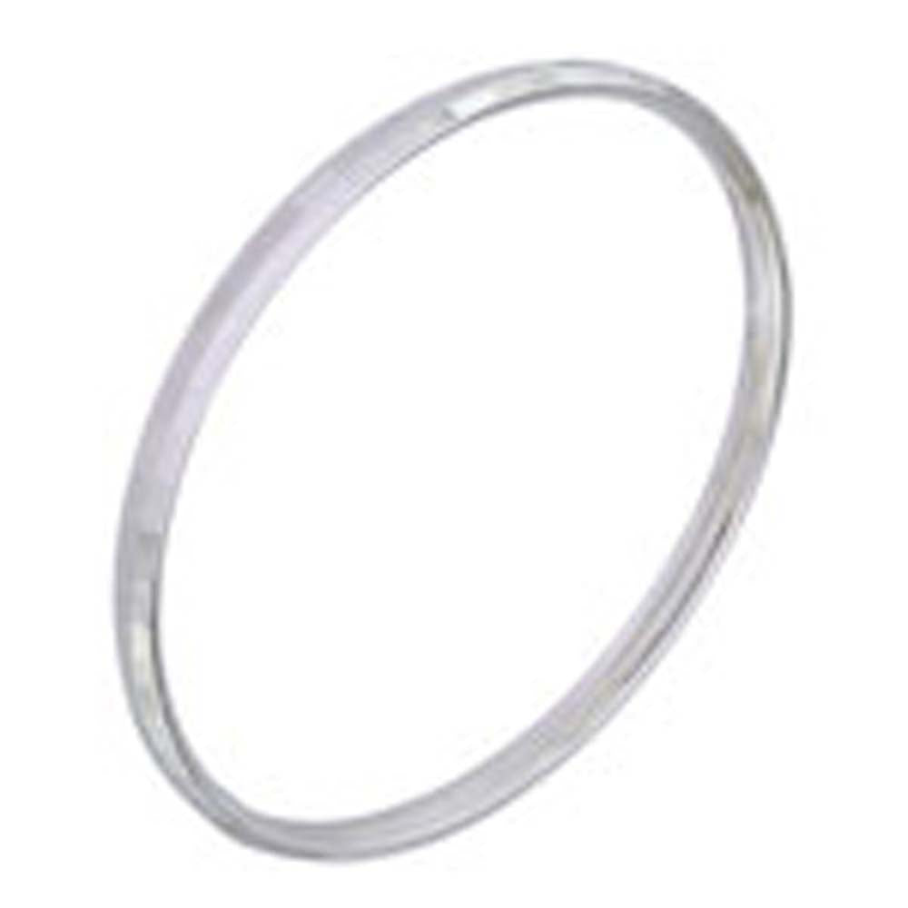 Sterling Silver Rhodium Finished Diamond Cut Bangle with Bangle Diameter of 55.88MM and a Bangle Width of 4.5MM